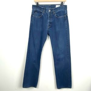 G-Star Raw Jeans Mens 30X31 Slim Straight Leg 3301 Blue Denim Button‎ Fly
